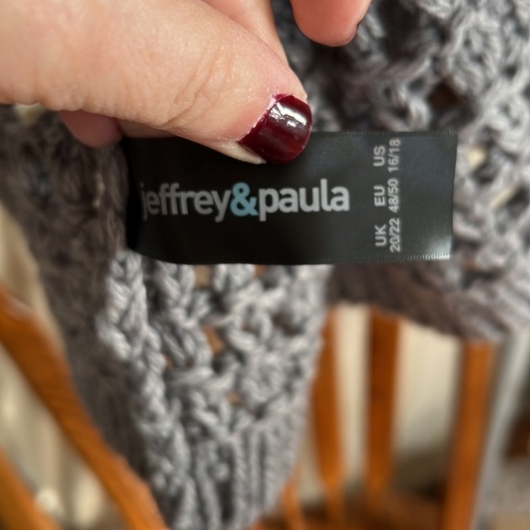 JEFFREY & PAULA Chunky Gray Cardigan Sweater, Size 16/18, GUC. - Picture 3 of 6